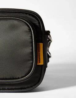 BERSHKA Bolso crossbody Negro Outlet