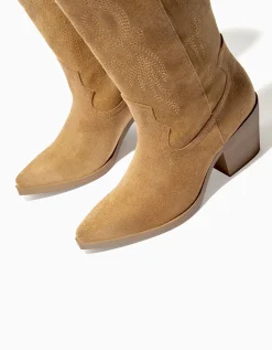BERSHKA Botas cowboy tacón Arena Discount