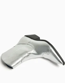 BERSHKA Botines tacón cowboy Plata Flash Sale