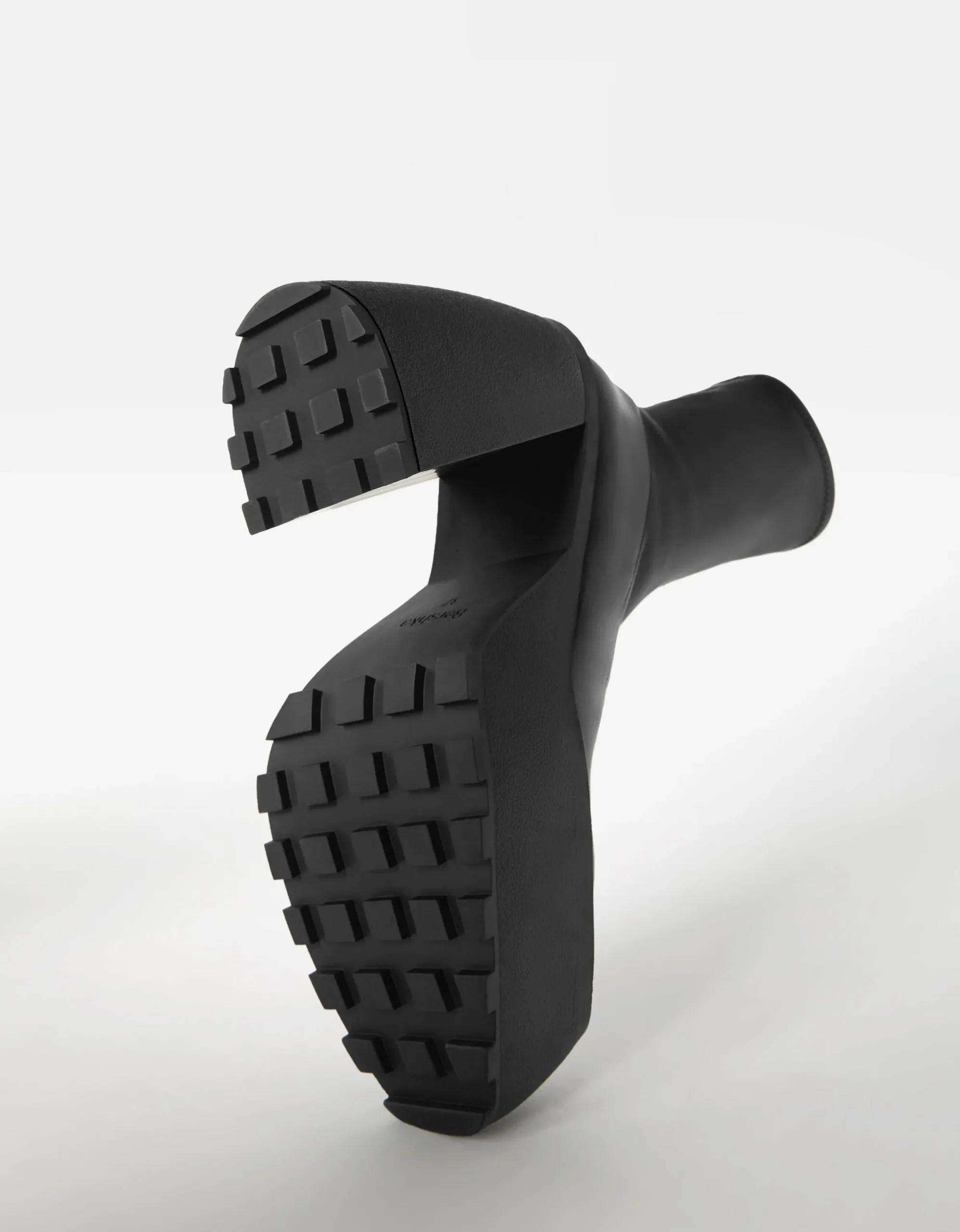 BERSHKA Botines tacón plataforma ajustados Negro Cheap