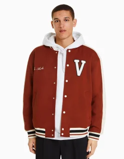 BERSHKA Cazadora efecto ante parche Caldera Best
