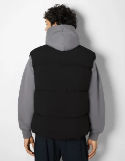 BERSHKA Chaleco puffy Blanco roto Flash Sale