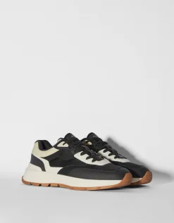 BERSHKA Deportivas combinadas rejilla hombre Blanco New