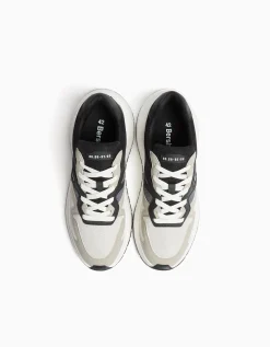 BERSHKA Deportivas con rejilla suela volumen hombre Blanco Cheap