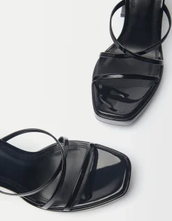 BERSHKA High-heel platform sandals Negro Hot