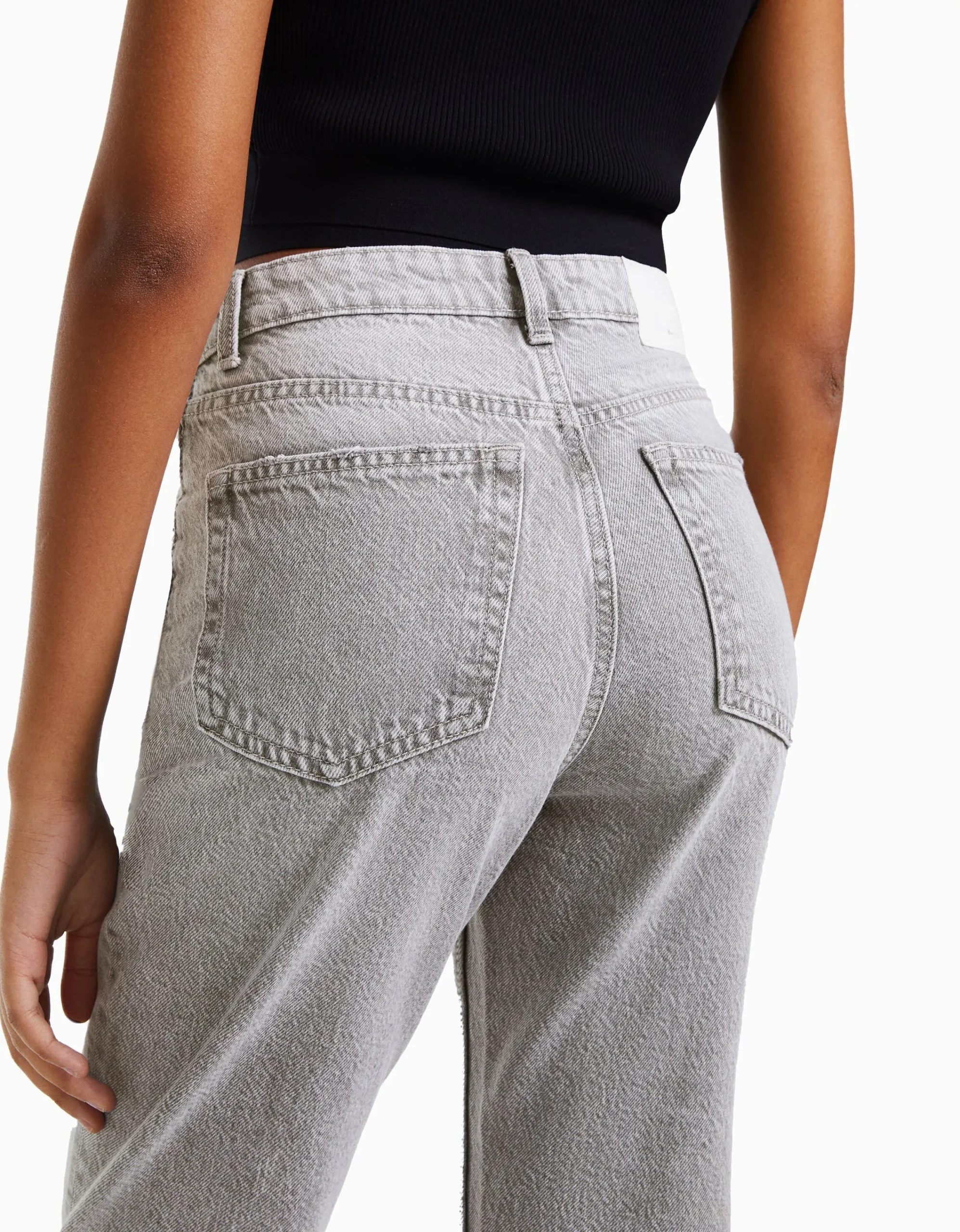 BERSHKA Jeans mom Azul lavado Clearance
