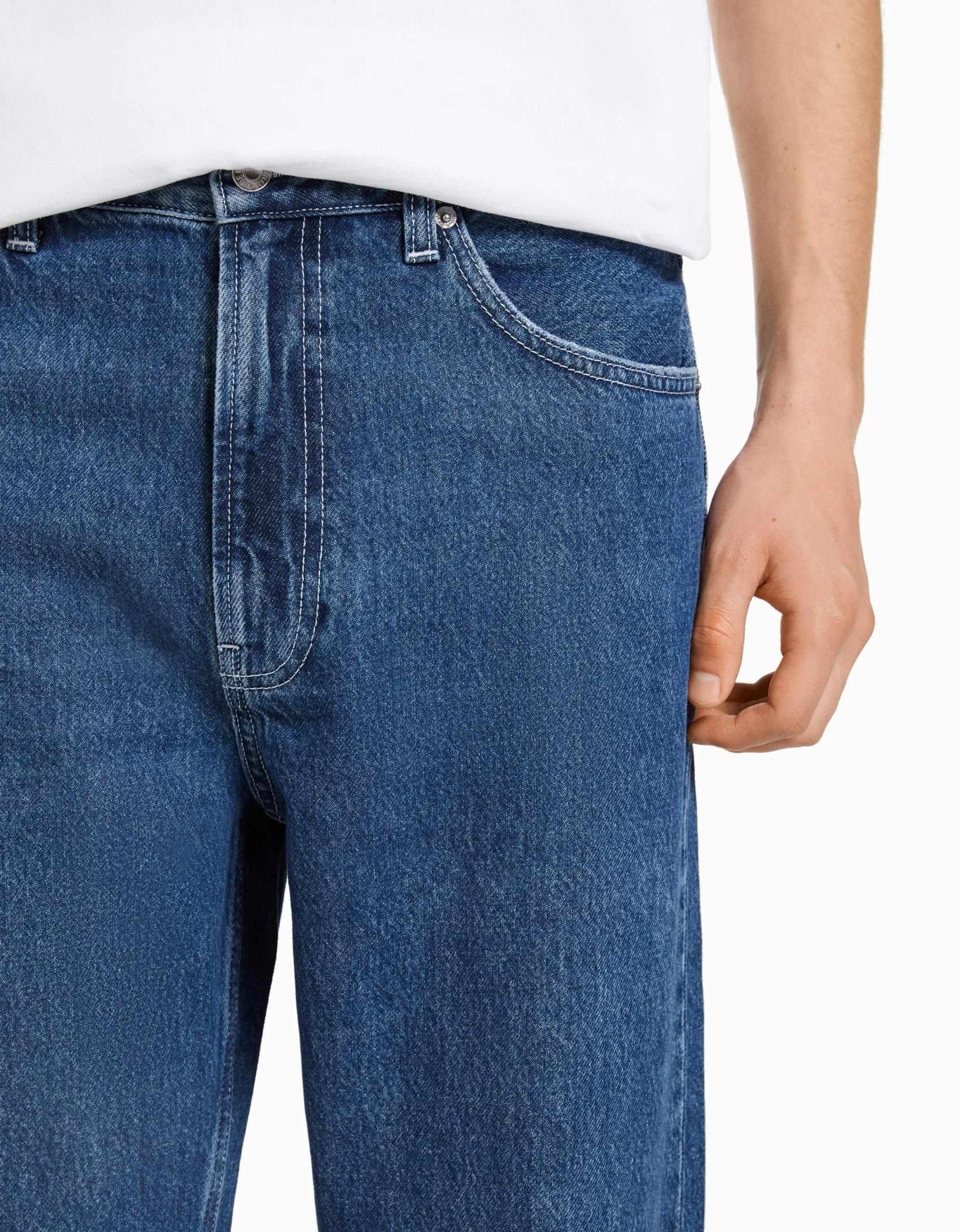 BERSHKA Jeans 90´s wide Azul Best Sale