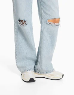 BERSHKA Jeans 90's wide rotos Azul Store
