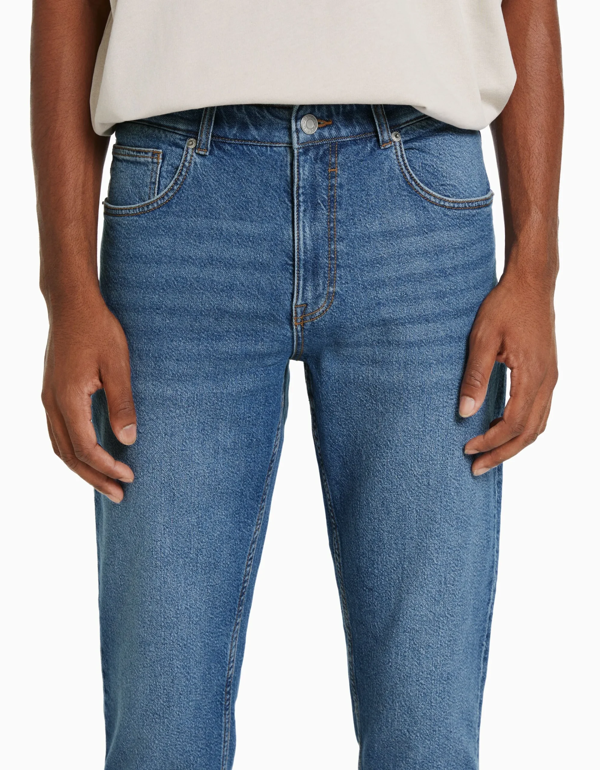 BERSHKA Jeans slim Azul lavado Flash Sale