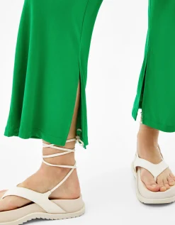 BERSHKA Pantalón culotte fluido Verde Cheap