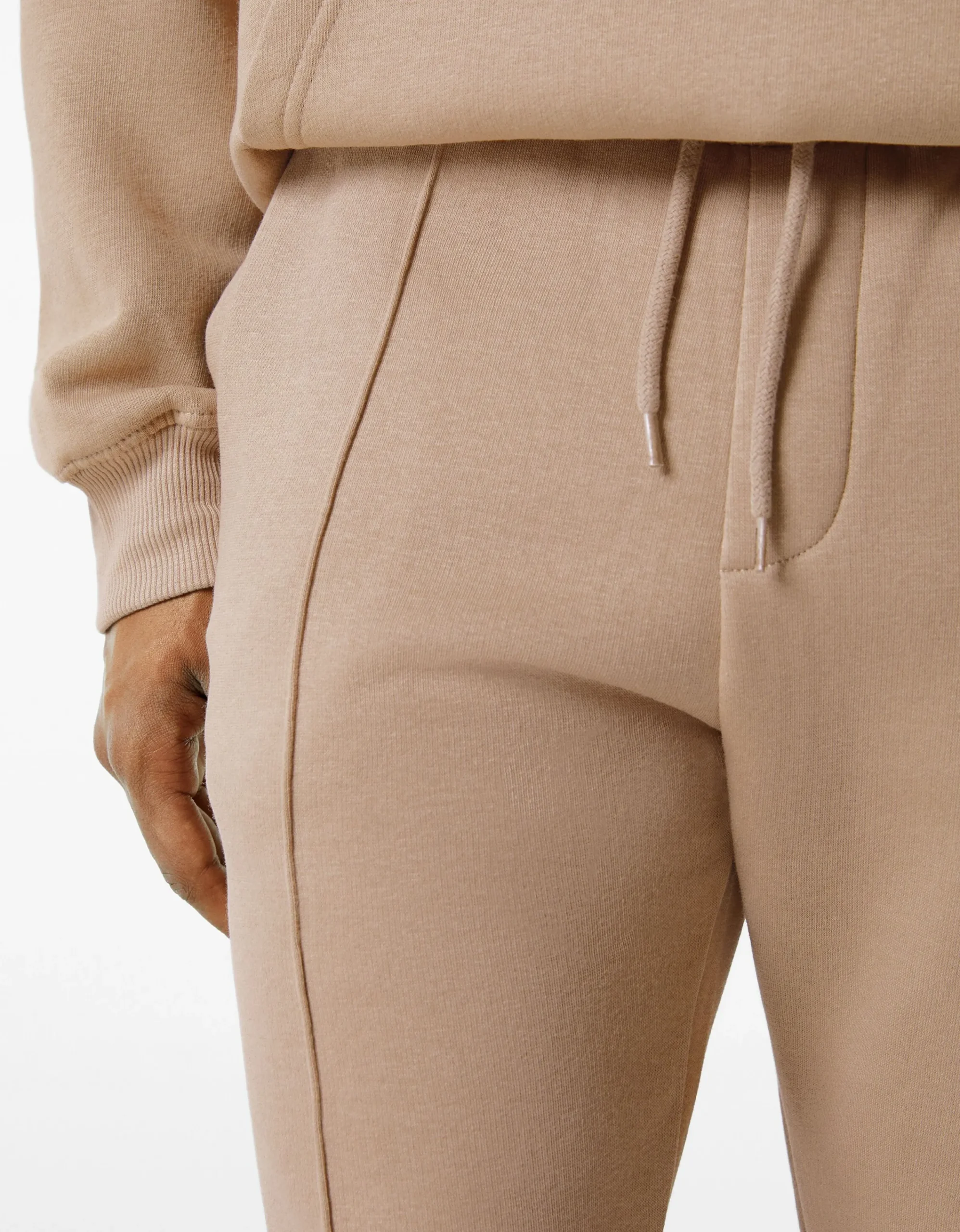 BERSHKA Pantalón felpa jogger Negro Best