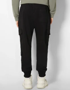 BERSHKA Pantalón jogger cargo slim Blanco roto Discount