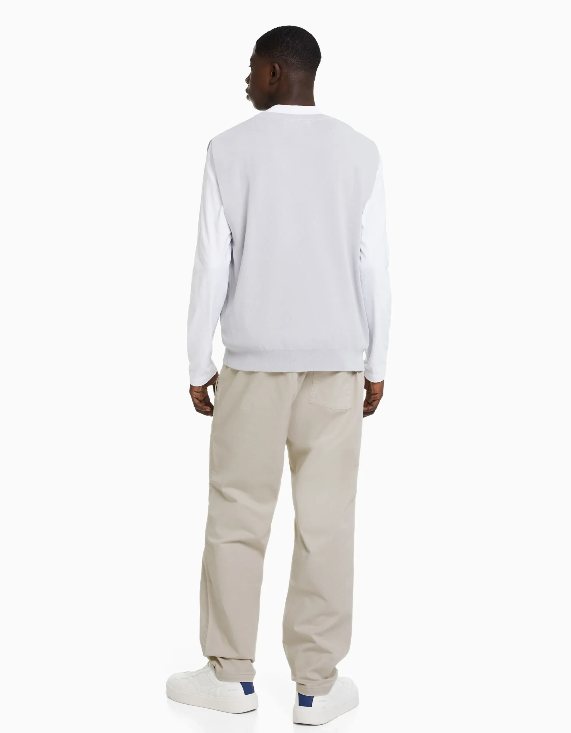BERSHKA Pantalón loose algodón Negro Shop