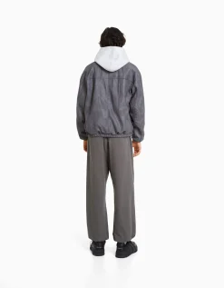 BERSHKA Pantalón parachute algodón Camel Sale