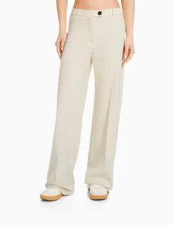 BERSHKA Pantalón wide leg tailoring trabillas Marino Outlet