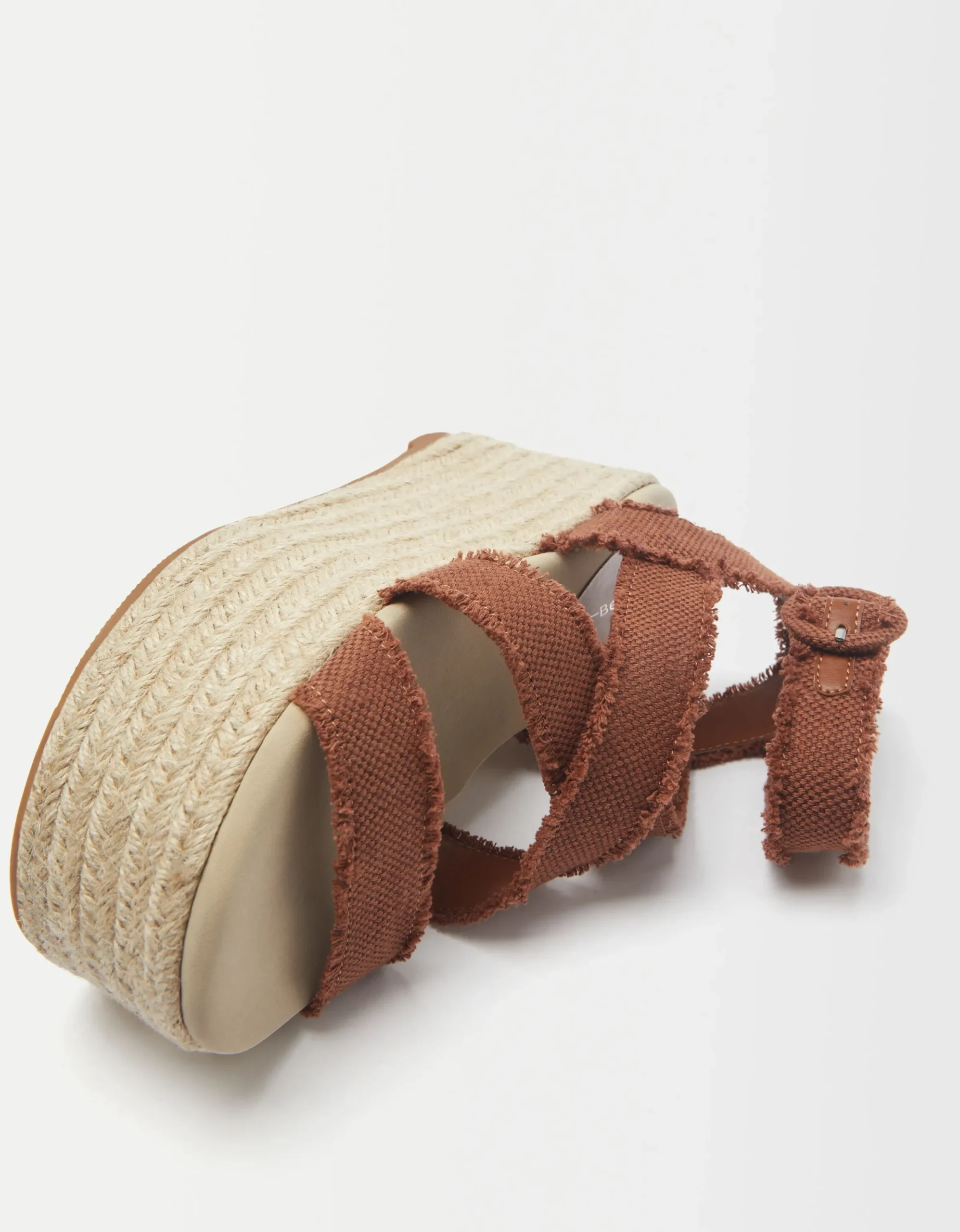 BERSHKA Sandalias plataforma yute Marrón Hot
