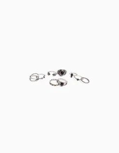 BERSHKA Set 9 anillos boho Plata Fashion
