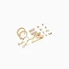 BERSHKA Set 8 pendientes aros pedrería Oro Fashion