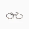 BERSHKA Set 3 pulseras cadenas Plata Best Sale