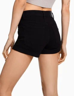 BERSHKA Short denim roll up Blanco Clearance