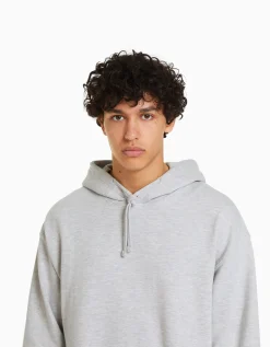 BERSHKA Sudadera capucha Gris Online