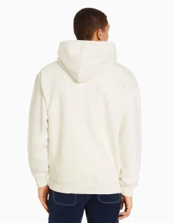 BERSHKA Sudadera capucha oversize Blanco roto Hot