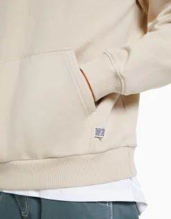 BERSHKA Sudadera capucha oversize Beige Flash Sale