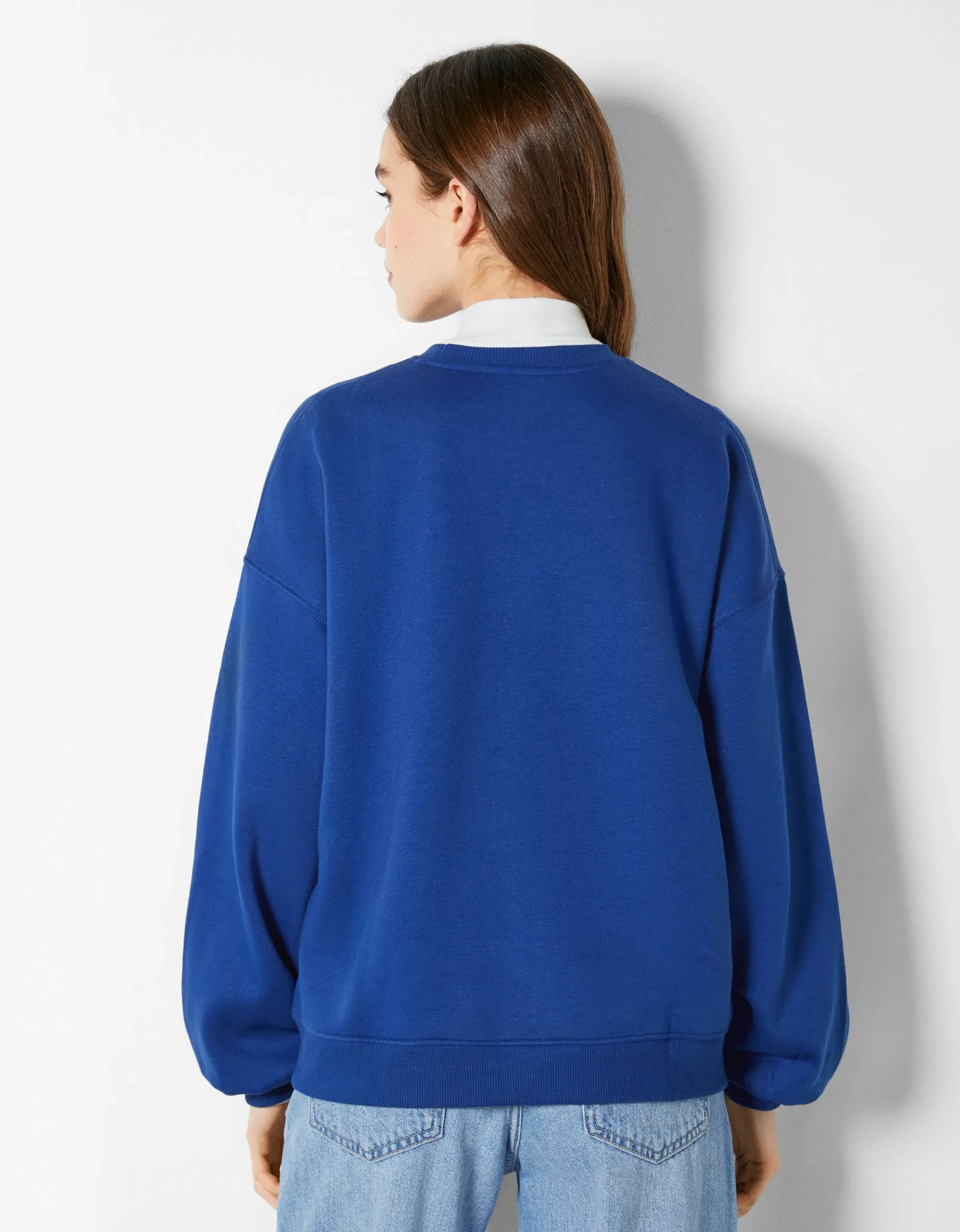 BERSHKA Sudadera oversize print Rojo Store