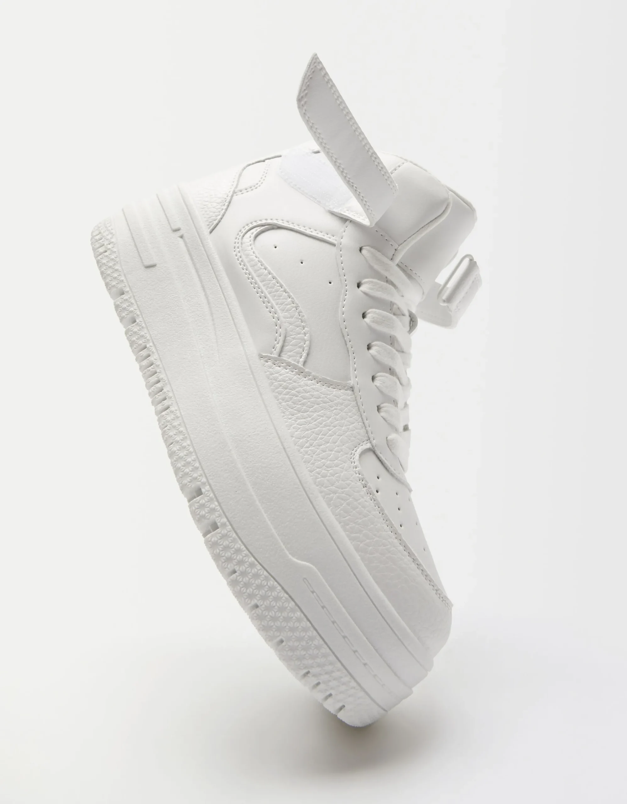 BERSHKA Zapatillas abotinadas tira Blanco Flash Sale