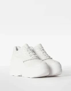BERSHKA Zapatillas plataforma XL pulsera Blanco Flash Sale