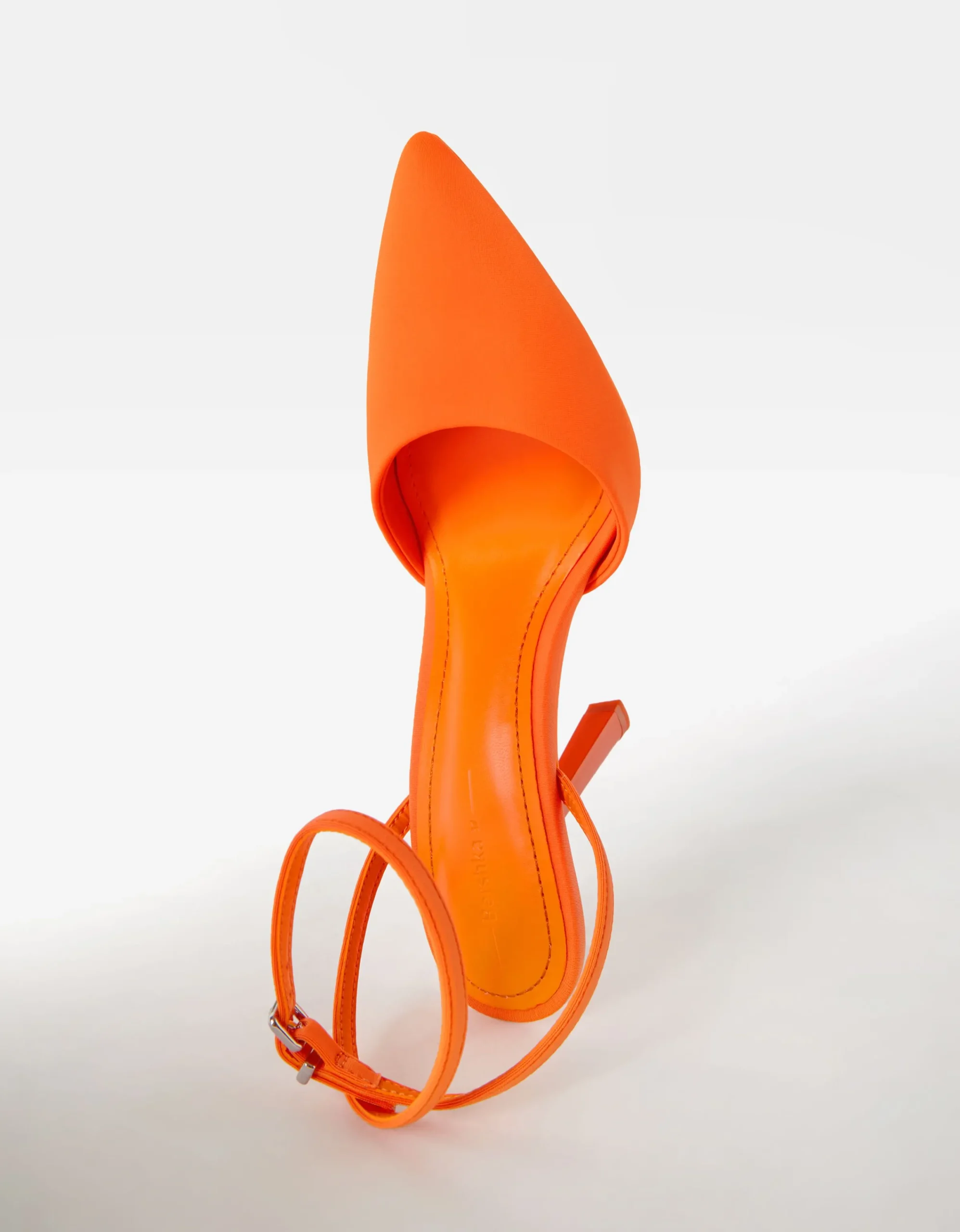 BERSHKA Zapato tacón destalonado pulsera Naranja New