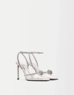 BERSHKA Zapato tacón vinilo brillos Transparente Fashion