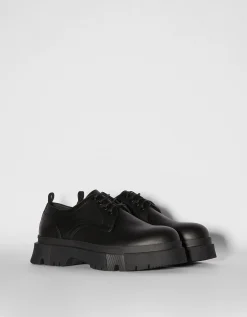BERSHKA Zapato vestir suela track hombre Negro Best